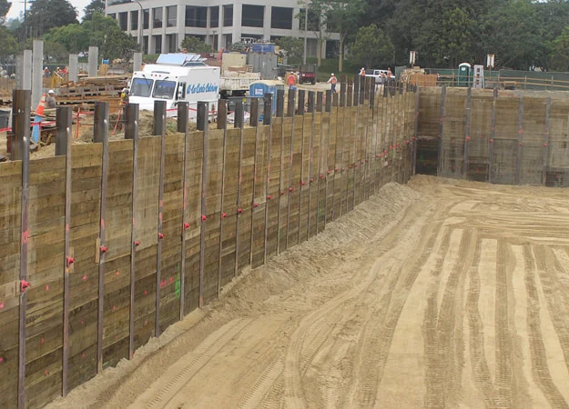 Shoring works illustrated in the company profile